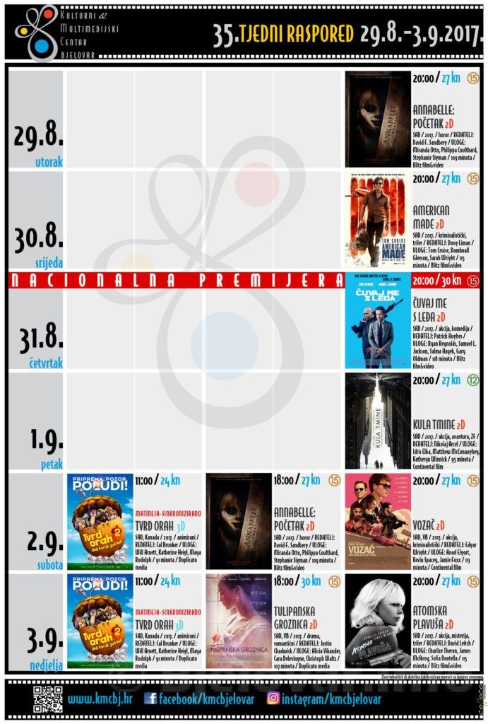 35. TJEDNI RASPORED KMCBj 29.8. 3.9.2017.