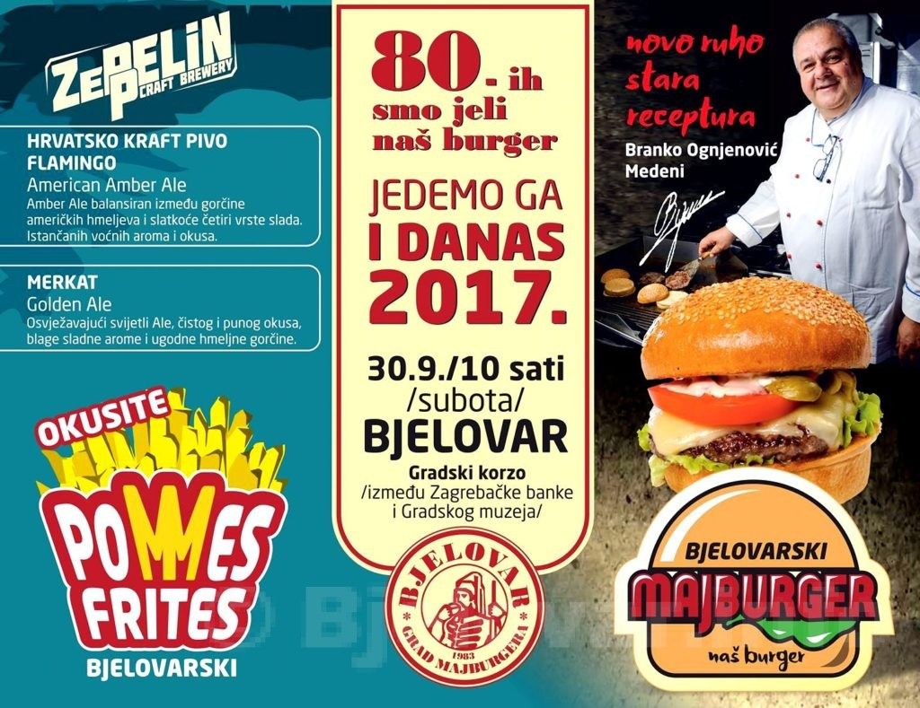 Dođite na Bjelovarski majburger! MAJBURGER plakat