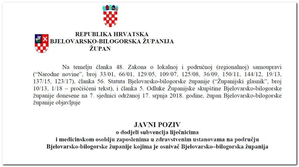 javni poziv bbz lijecnici