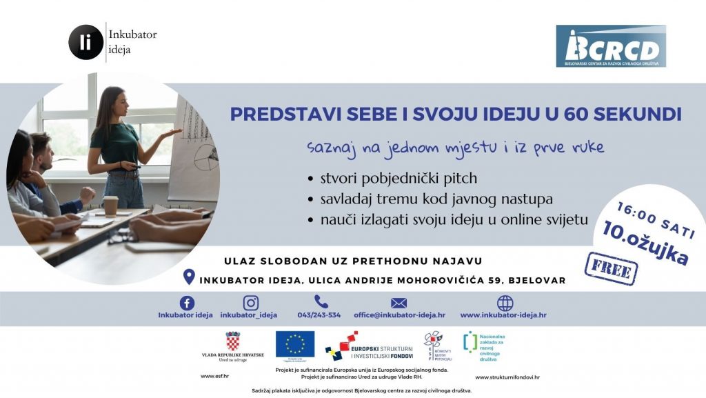 PREDSTAVI SEBE I SVOJU IDEJU U 60 SEKUNDI cover