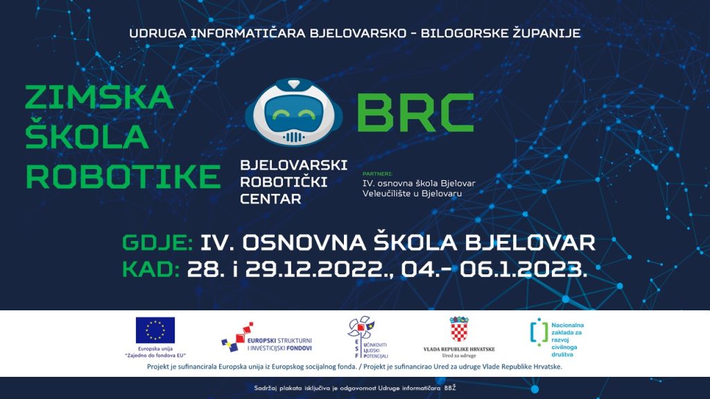 Kreće zimska škola robotike – Upisi u tijeku Zimska skola plakat