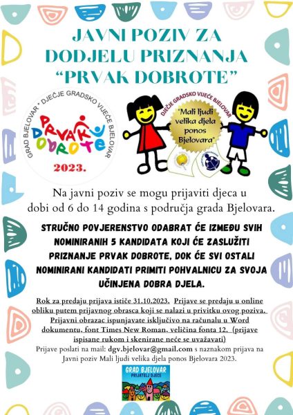 Plakat Mali ljudi velika djela ponos Bjelovara