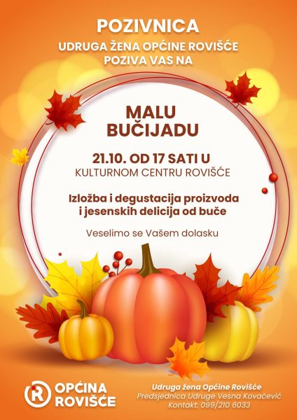 Pozivnica Mala bucijada Udruga zena Opcine Rovisce