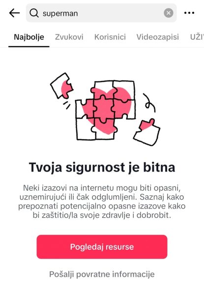 tik tok izazov upozorenje