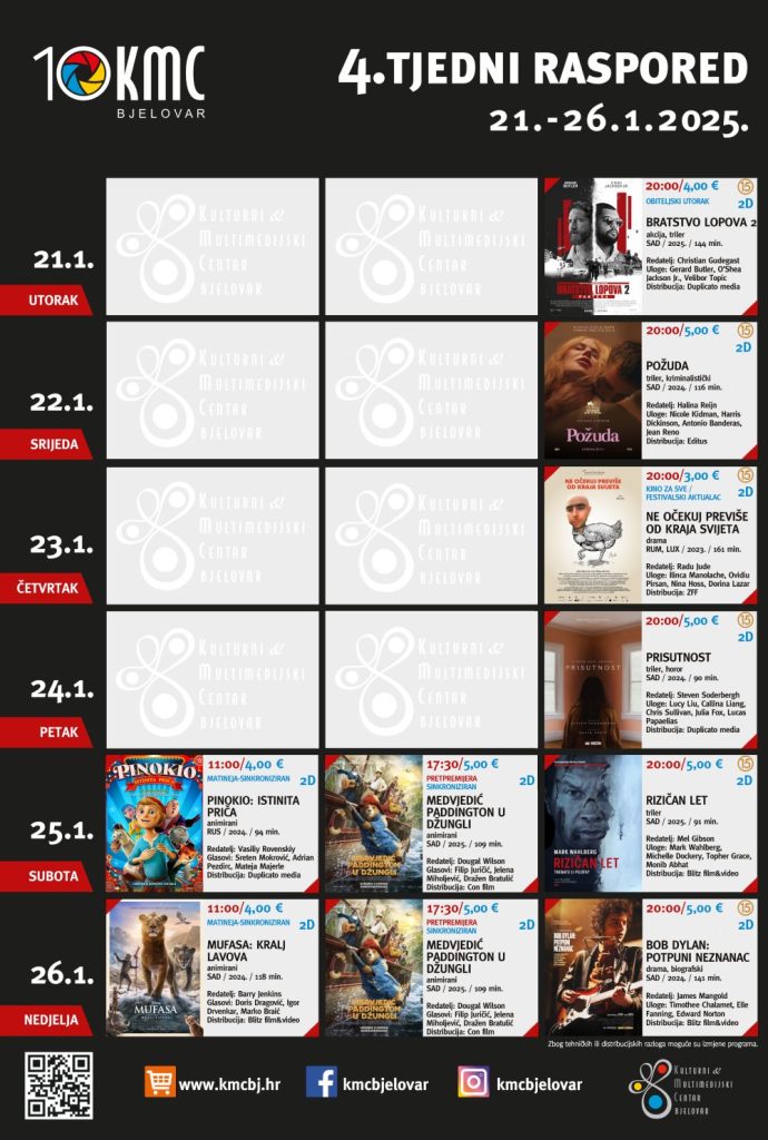 4. TJEDNI RASPORED 21. 26.1.2025.