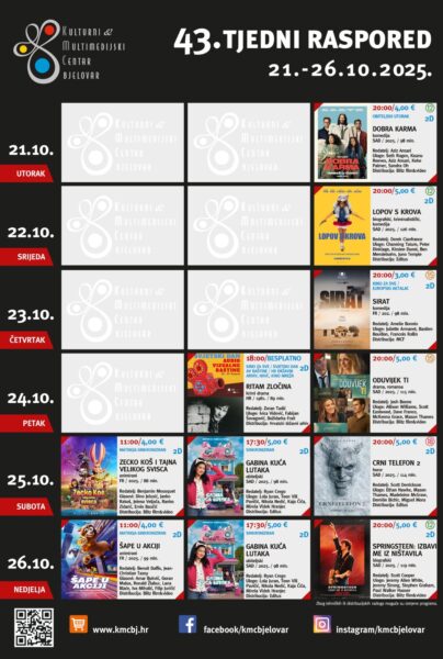 43. TJEDNI RASPORED 21. 26.10.2025