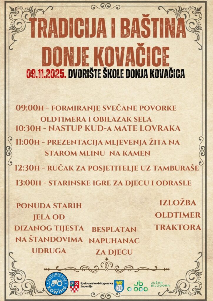 Tradicija i bastina Donje Kovacice plakat 2025