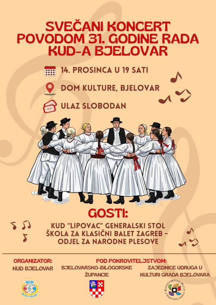 PLAKAT GODISNJI KONCERT KUD A BJELOVAR 2025