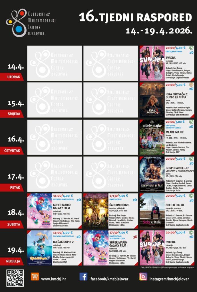 16. TJEDNI RASPORED 14. 19.4.2026
