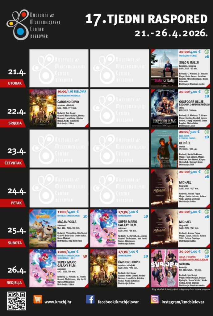 17. TJEDNI RASPORED 21. 26.4.2026