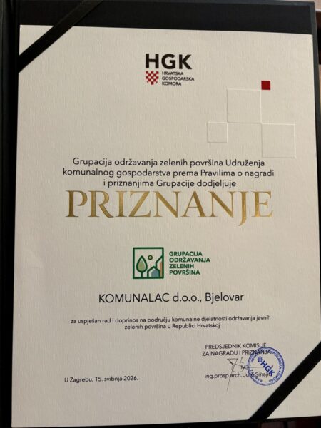 komunalac bjelovar priznanje 2