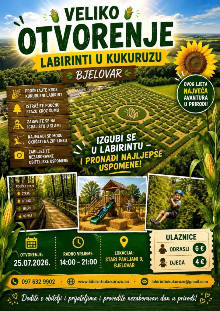 Labirinti u kukuruzu otvaraju svoja vrata – nova sezona obiteljskih avantura pocinje 25. srpnja