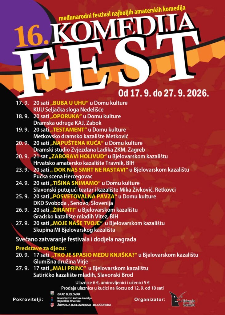 Komedija Fest plakat 2026 program